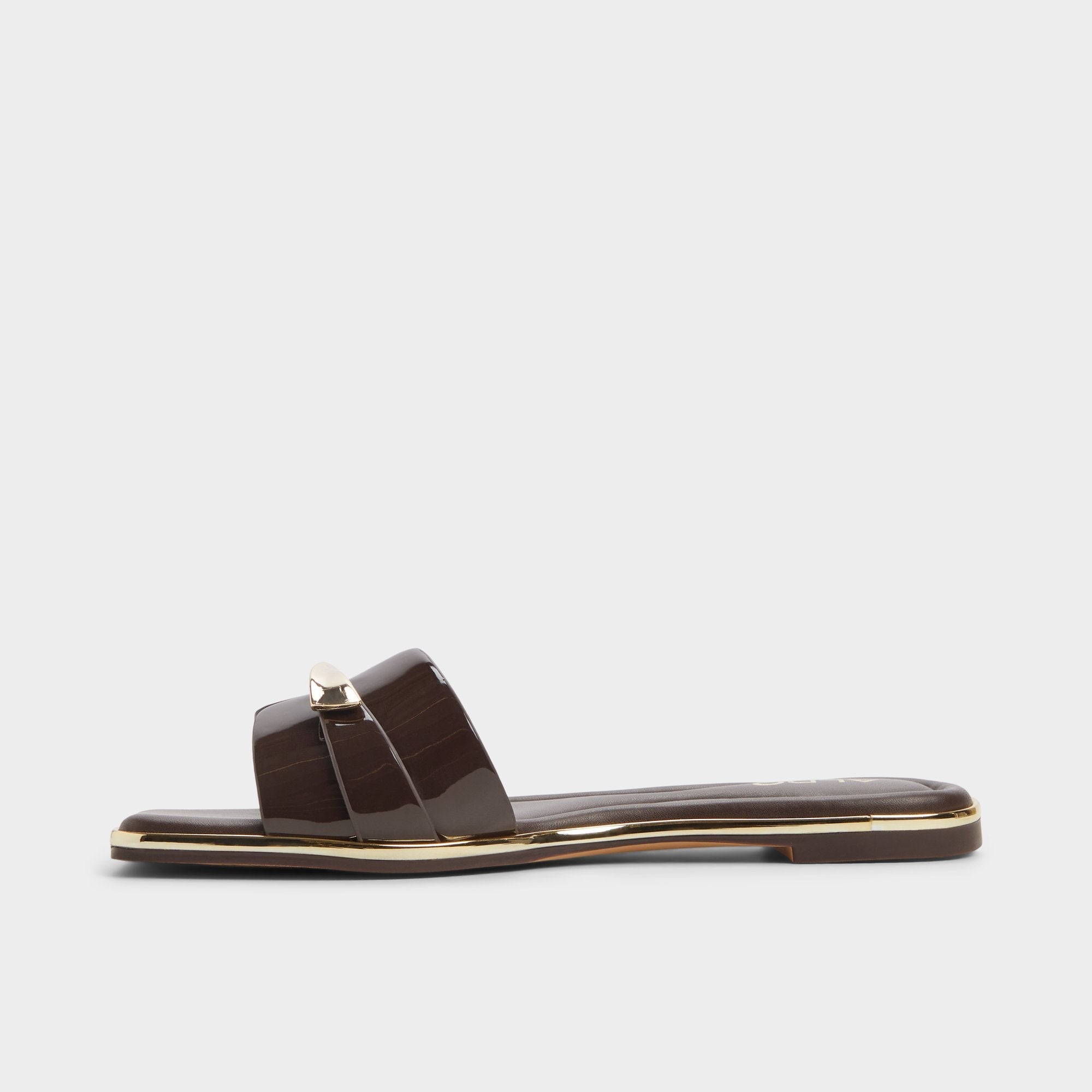 Medium brown Darlina Medium Brown Women's Flats - Slide sandal | Aldo