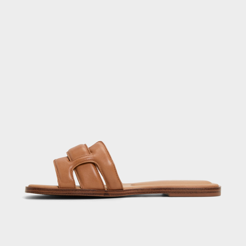 Medium Brown Eleny Medium Brown Women's Flats - Slide sandal | Aldo
