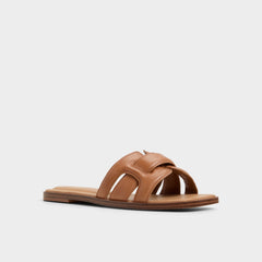 Medium Brown Eleny Medium Brown Women's Flats - Slide sandal | Aldo