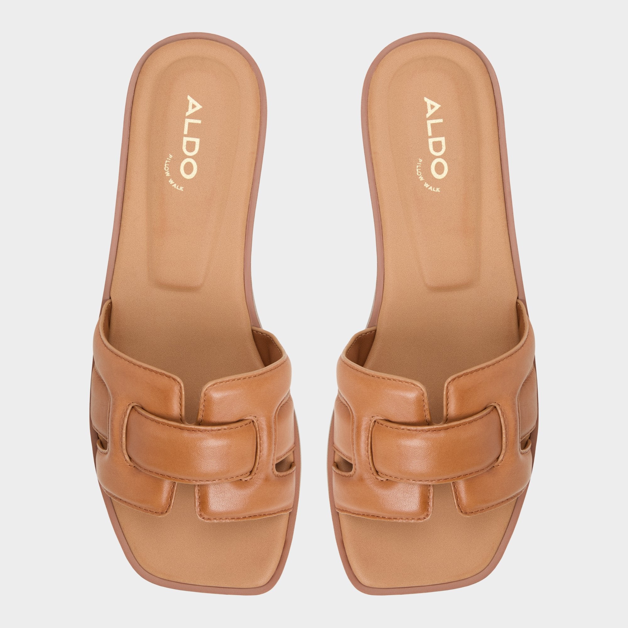 Medium Brown Eleny Medium Brown Women's Flats - Slide sandal | Aldo
