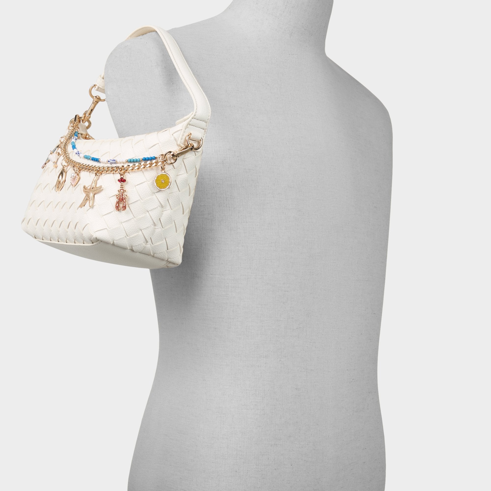 White Frankiewoven White Women's Shoulder Bags - Shoulder bag | Aldo