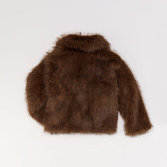 Brown Hazella in Brown - Faux fur jacket | Aldo