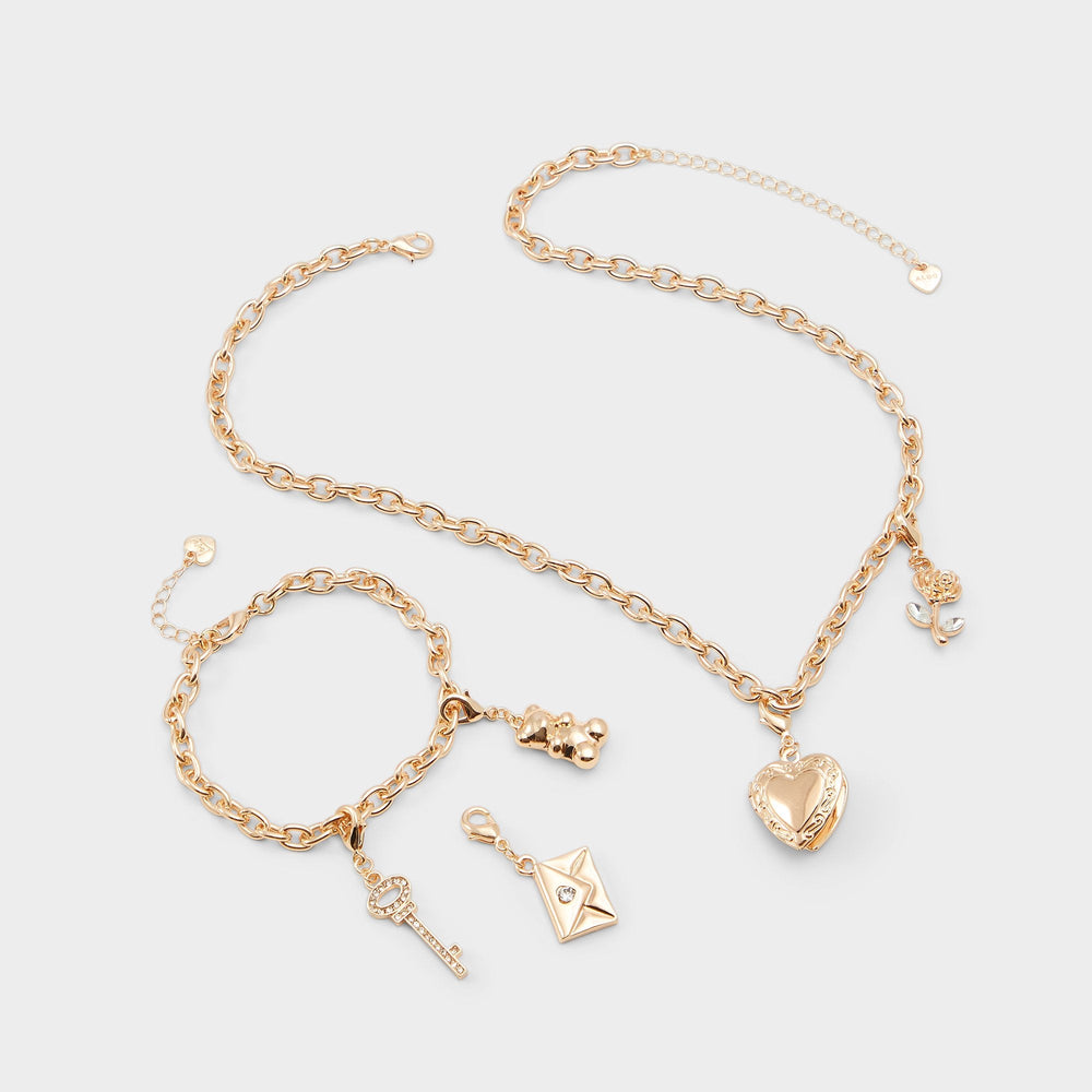 Gold/Clear Multi Bemyvalentine Gold/Clear Multi Women's Specialty - Necklace & bracelet set | Aldo