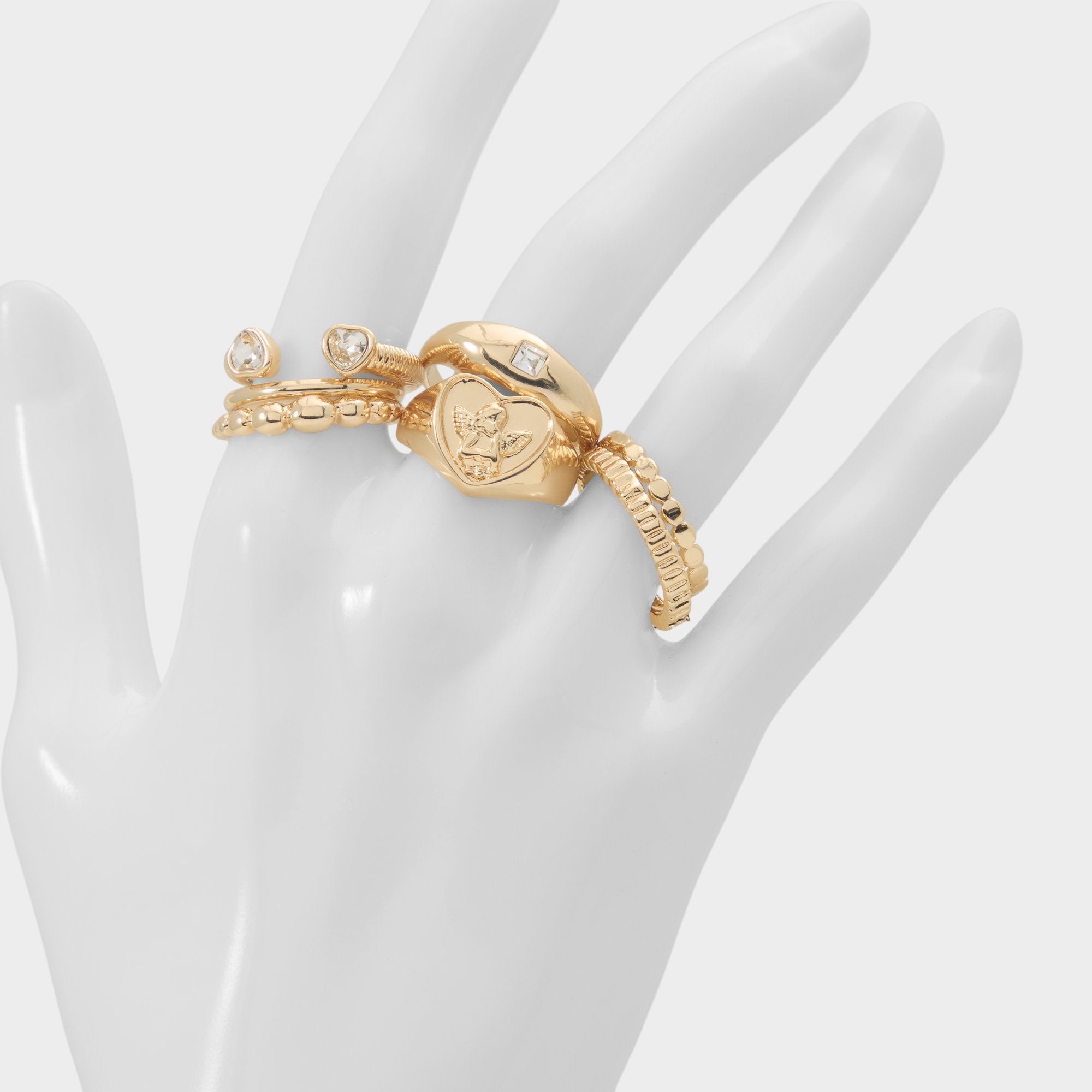 Gold/Clear Multi Anngellica in Gold Clear Multi - Multi-finger rings | Aldo