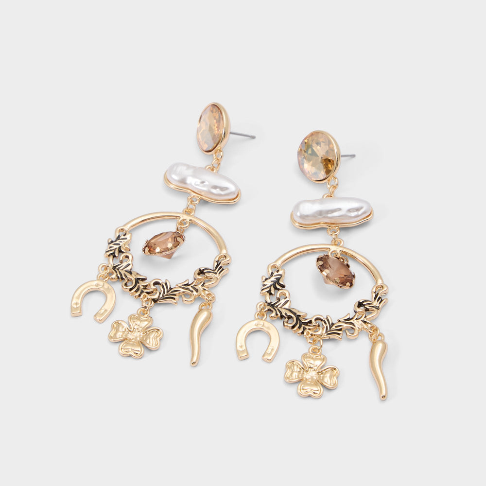 Champagne Chances in Champagne - Chandelier earrings | Aldo
