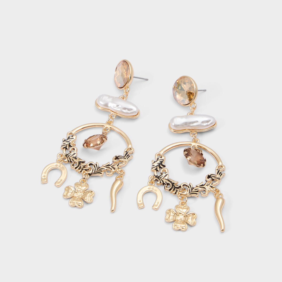 Champagne Chances in Champagne - Chandelier earrings | Aldo