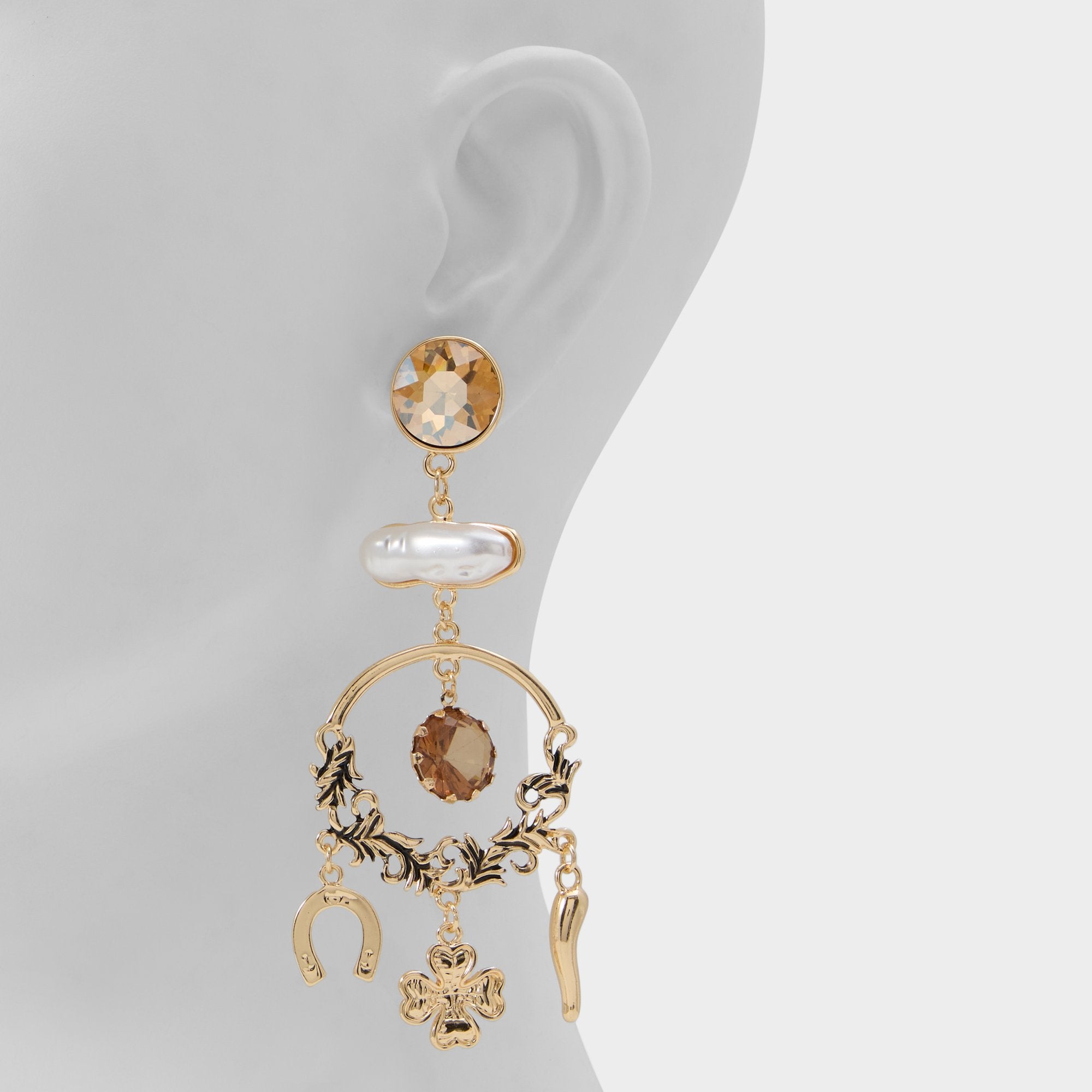 Champagne Chances in Champagne - Chandelier earrings | Aldo