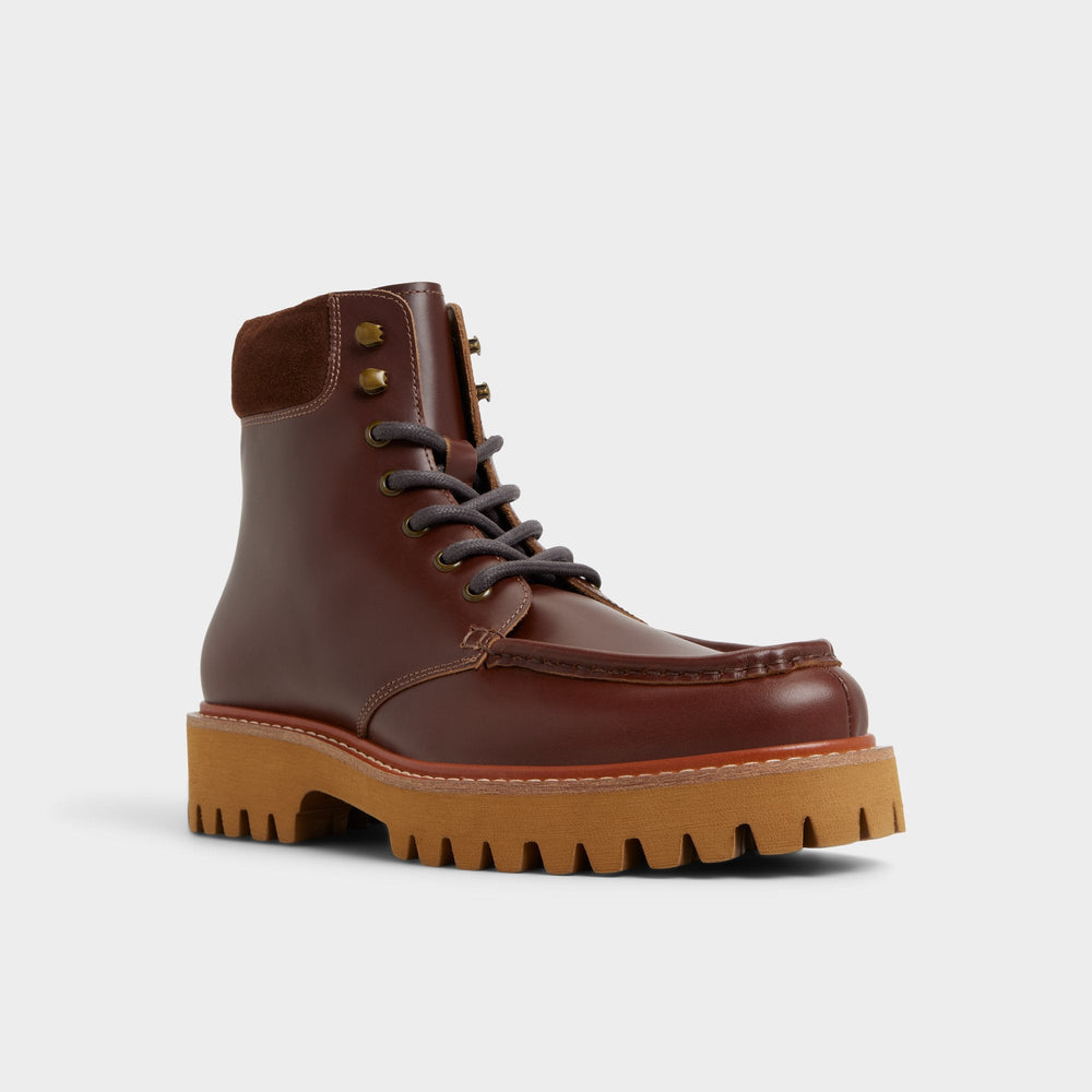 Medium brown Grier in Medium Brown - Combat boot, Lug sole | Aldo