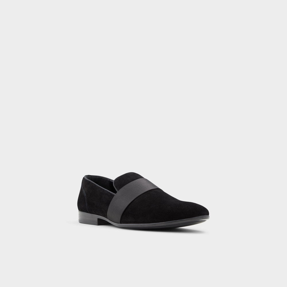 Open Black Asaria Open Black Leather Suede Men's Loafers & Slip-Ons - Loafer | Aldo