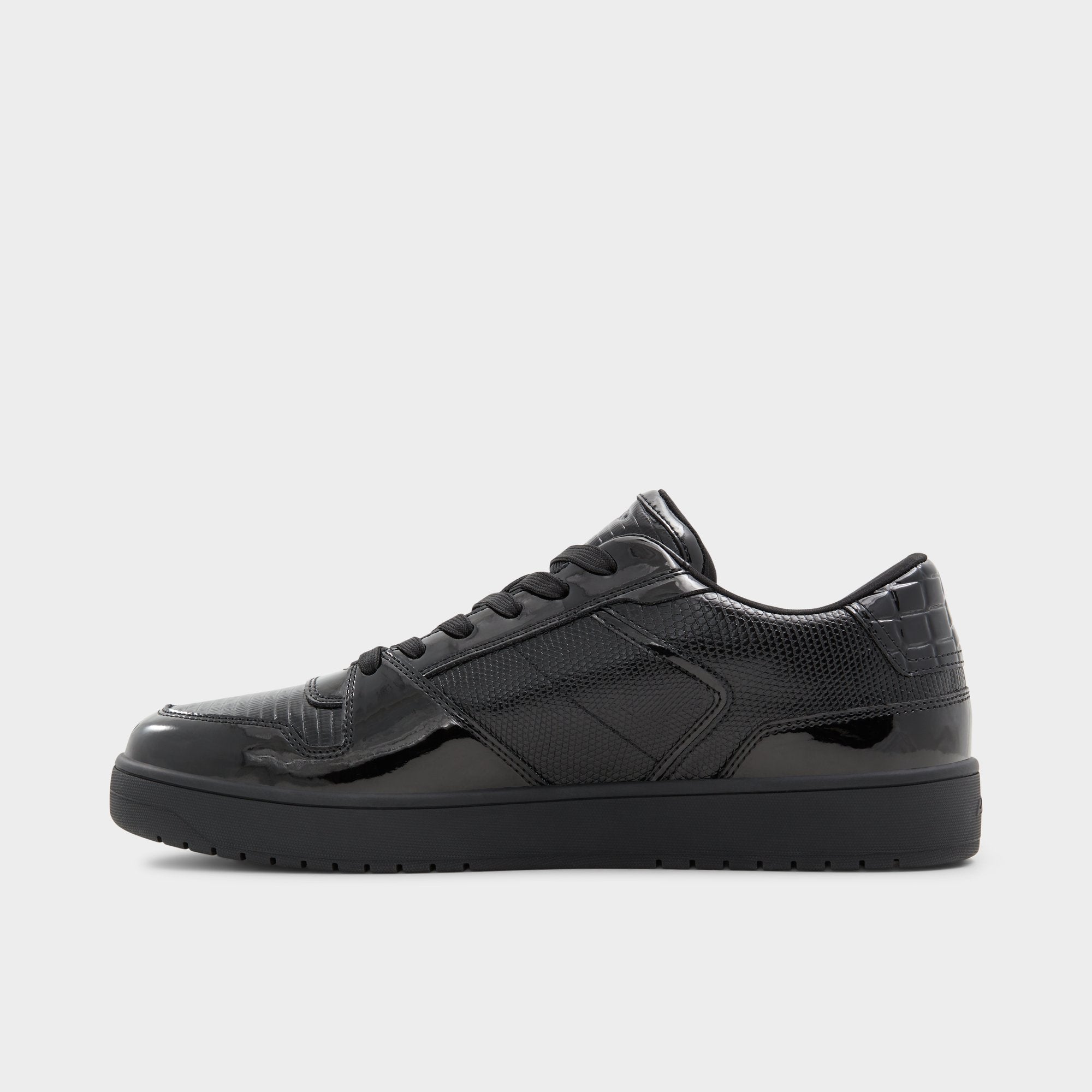 Black Zethan Black Synthetic Patent Men's Low top - Low top sneaker, Cup sole | Aldo