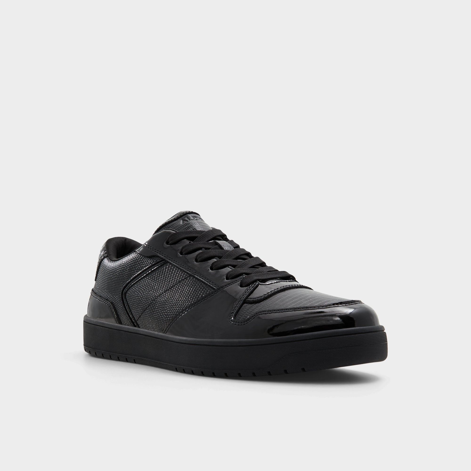Black Zethan Black Synthetic Patent Men's Low top - Low top sneaker, Cup sole | Aldo