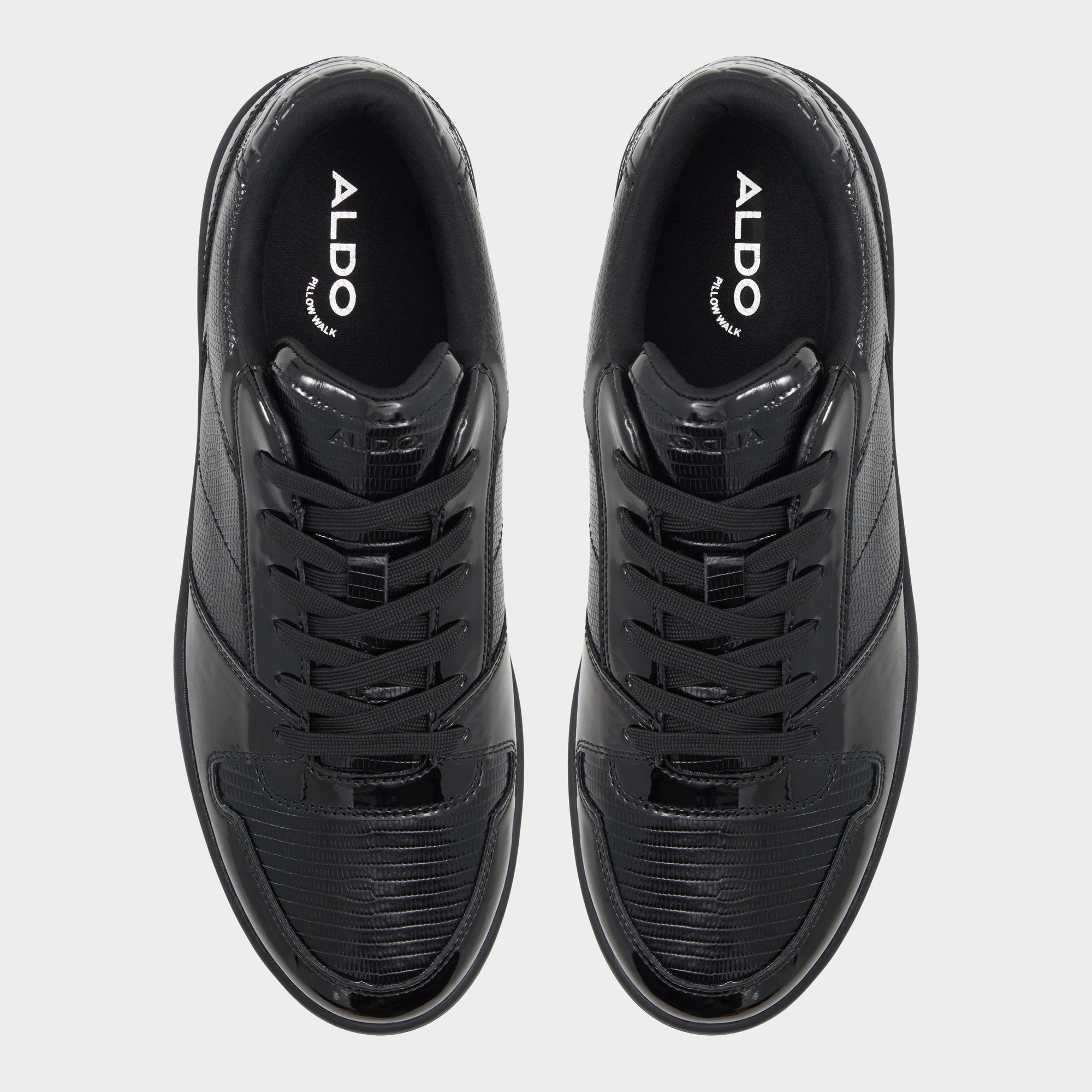 Black Zethan Black Synthetic Patent Men's Low top - Low top sneaker, Cup sole | Aldo