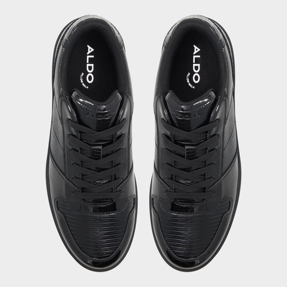Black Zethan Black Synthetic Patent Men's Low top - Low top sneaker, Cup sole | Aldo