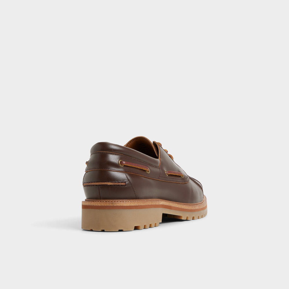 Medium Brown Finn in Medium Brown - Boat shoe, Lug sole | Aldo