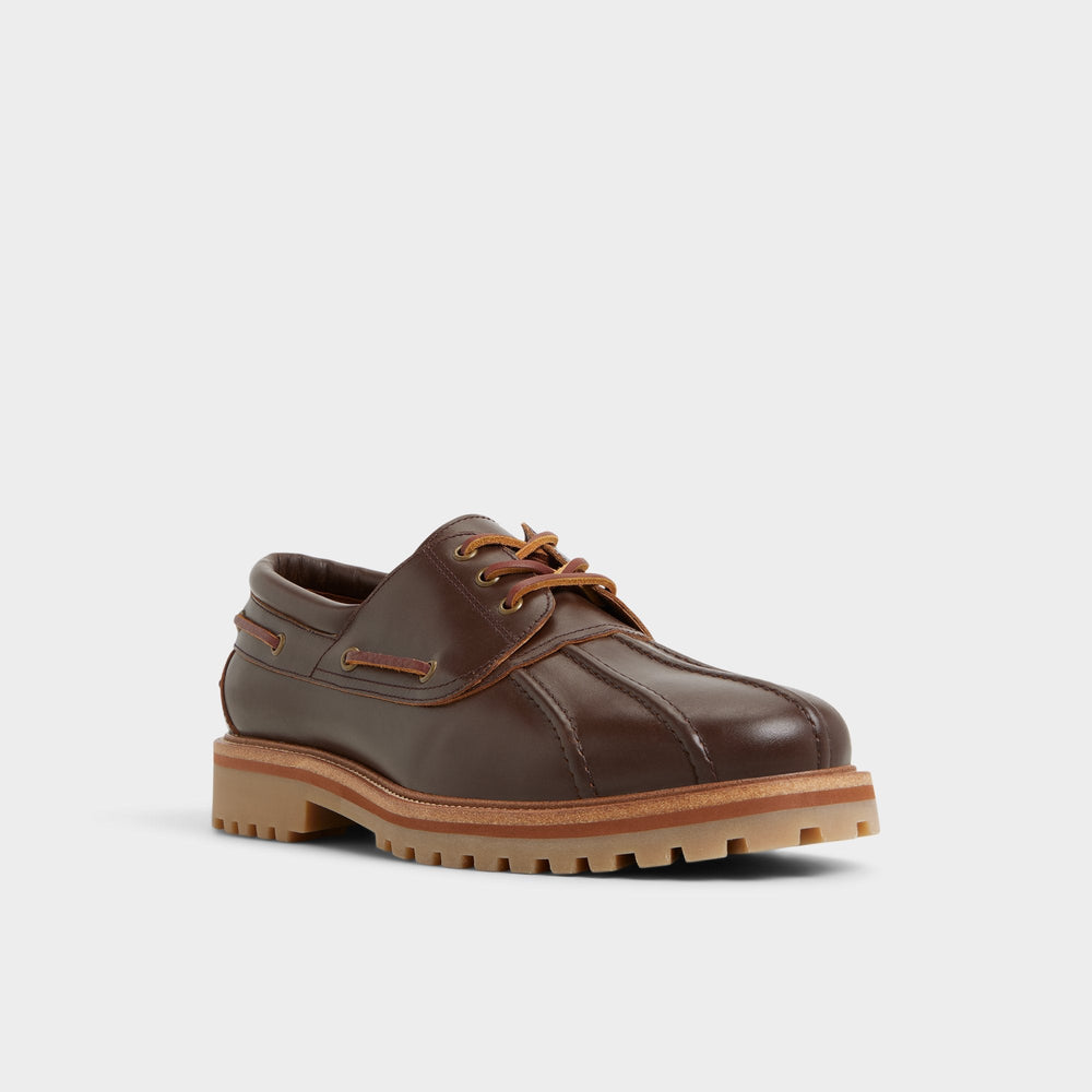 Medium Brown Finn in Medium Brown - Boat shoe, Lug sole | Aldo
