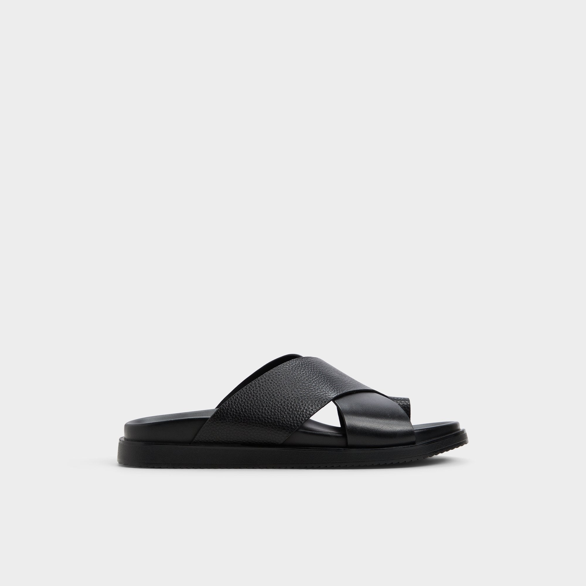 Black Darley Black Men's Sandals & Slides - Strappy flat sandal | Aldo