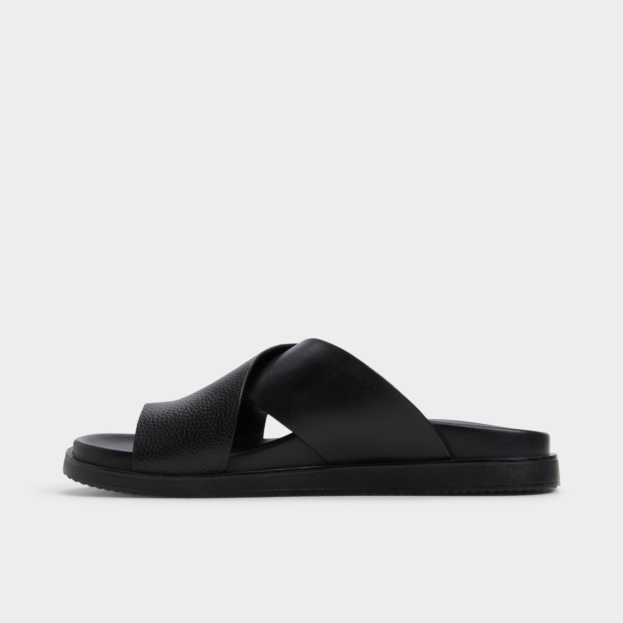 Black Darley Black Men's Sandals & Slides - Strappy flat sandal | Aldo