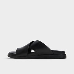 Black Darley Black Men's Sandals & Slides - Strappy flat sandal | Aldo