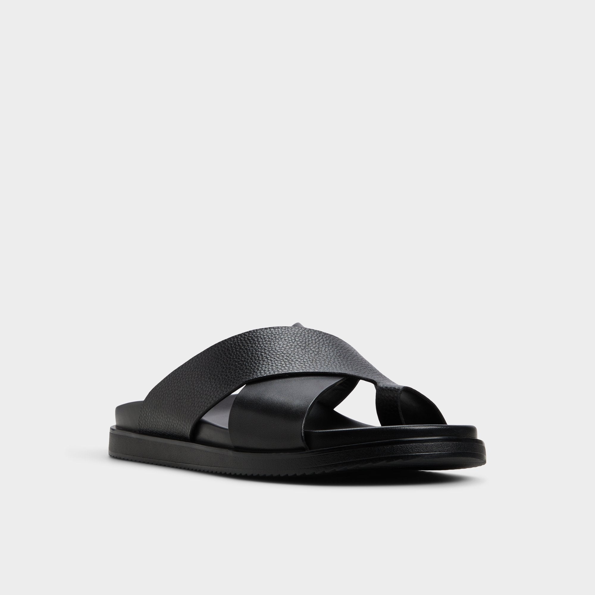 Black Darley Black Men's Sandals & Slides - Strappy flat sandal | Aldo