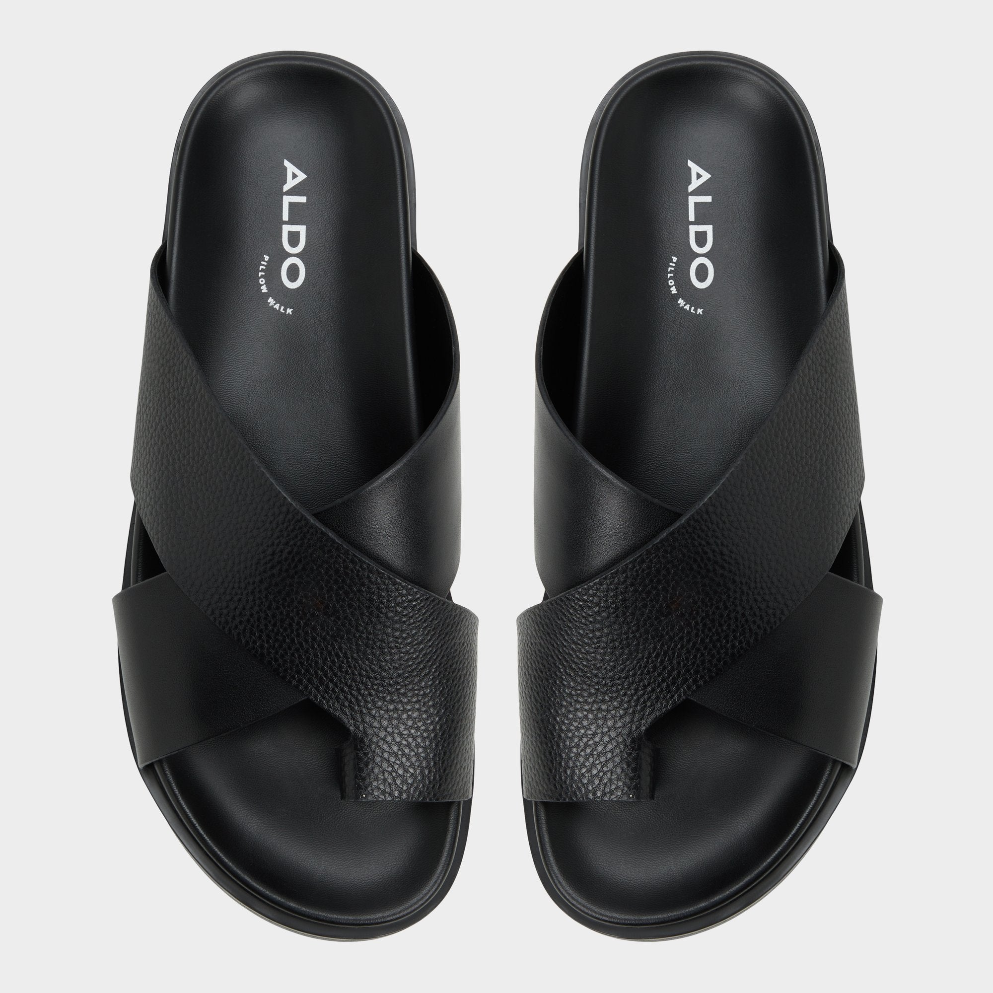 Black Darley Black Men's Sandals & Slides - Strappy flat sandal | Aldo