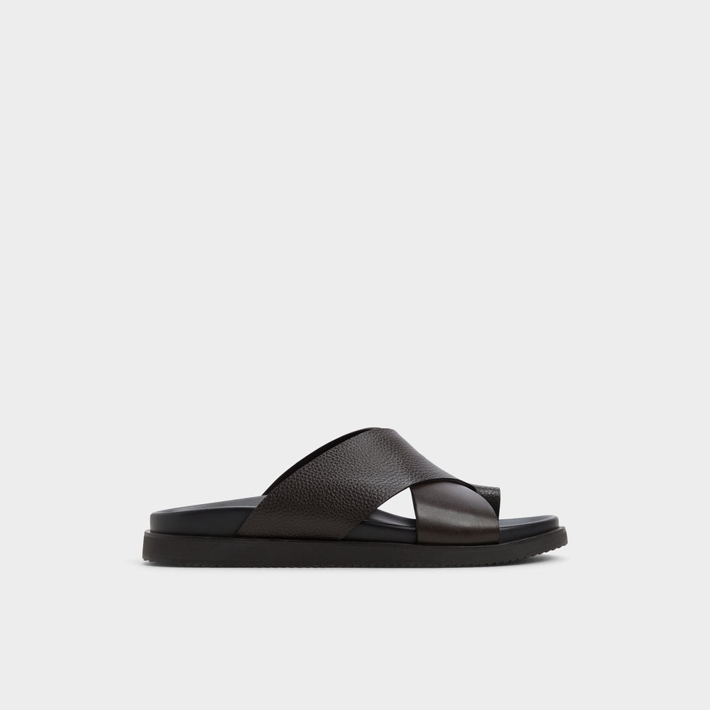Dark brown Darley Dark Brown Men's Sandals & Slides - Strappy flat sandal | Aldo