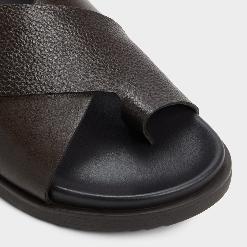 Dark brown Darley Dark Brown Men's Sandals & Slides - Strappy flat sandal | Aldo