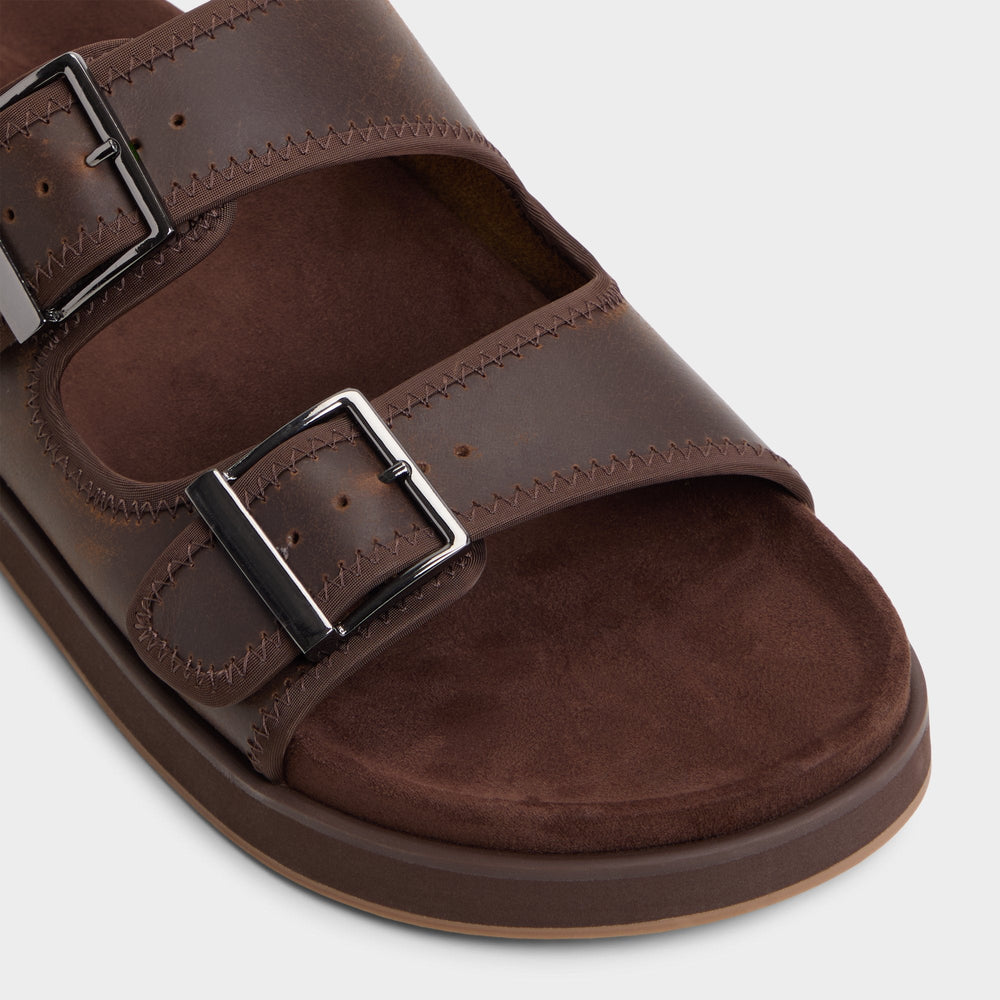 Dark Brown Sunnyside Dark Brown Men's Slides - Slide sandal | Aldo
