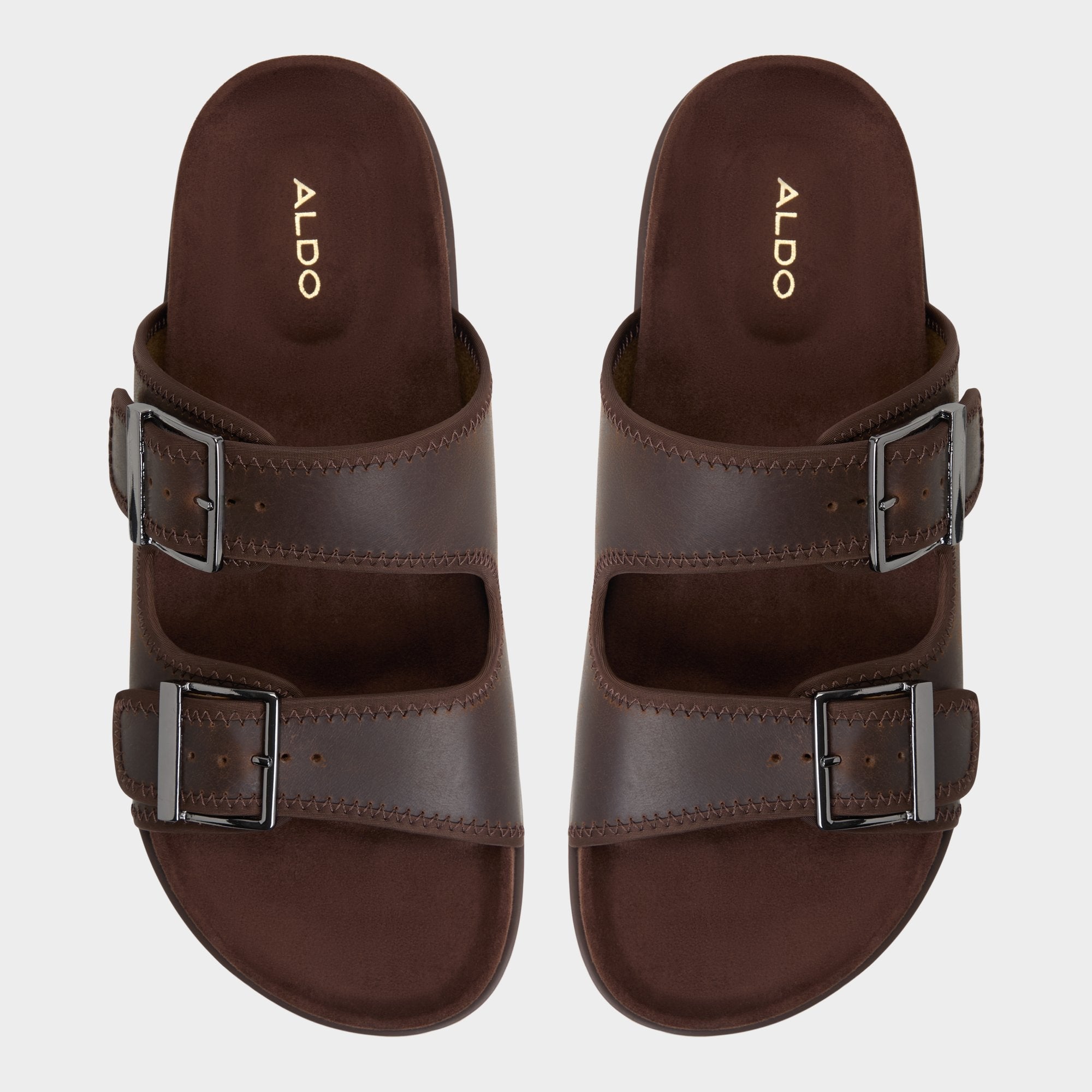 Dark Brown Sunnyside Dark Brown Men's Slides - Slide sandal | Aldo
