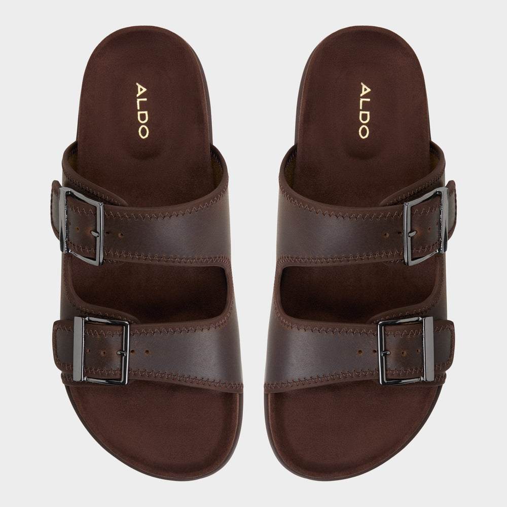 Dark Brown Sunnyside Dark Brown Men's Slides - Slide sandal | Aldo
