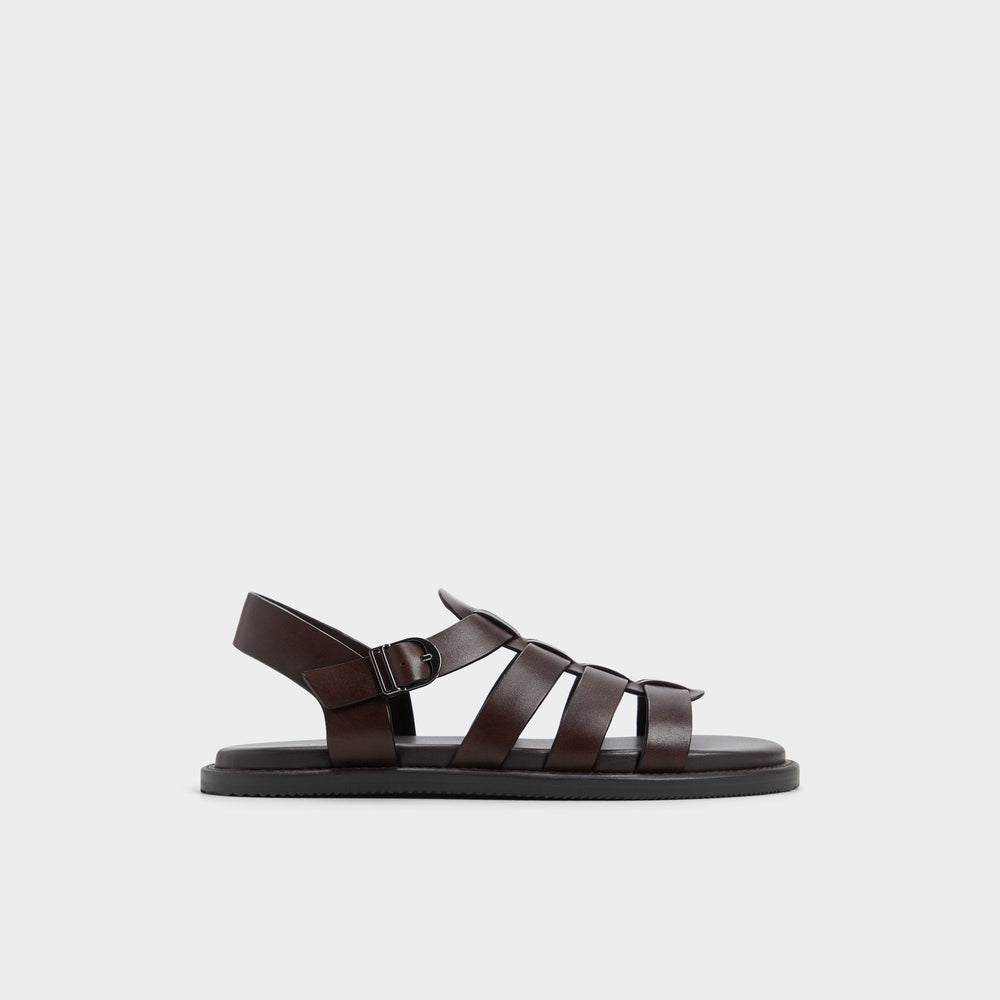 Dark Brown Warley Dark Brown Men's Sandals & Slides - Strappy flat sandal | Aldo