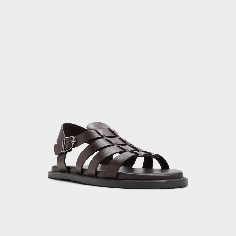 Dark Brown Warley Dark Brown Men's Sandals & Slides - Strappy flat sandal | Aldo