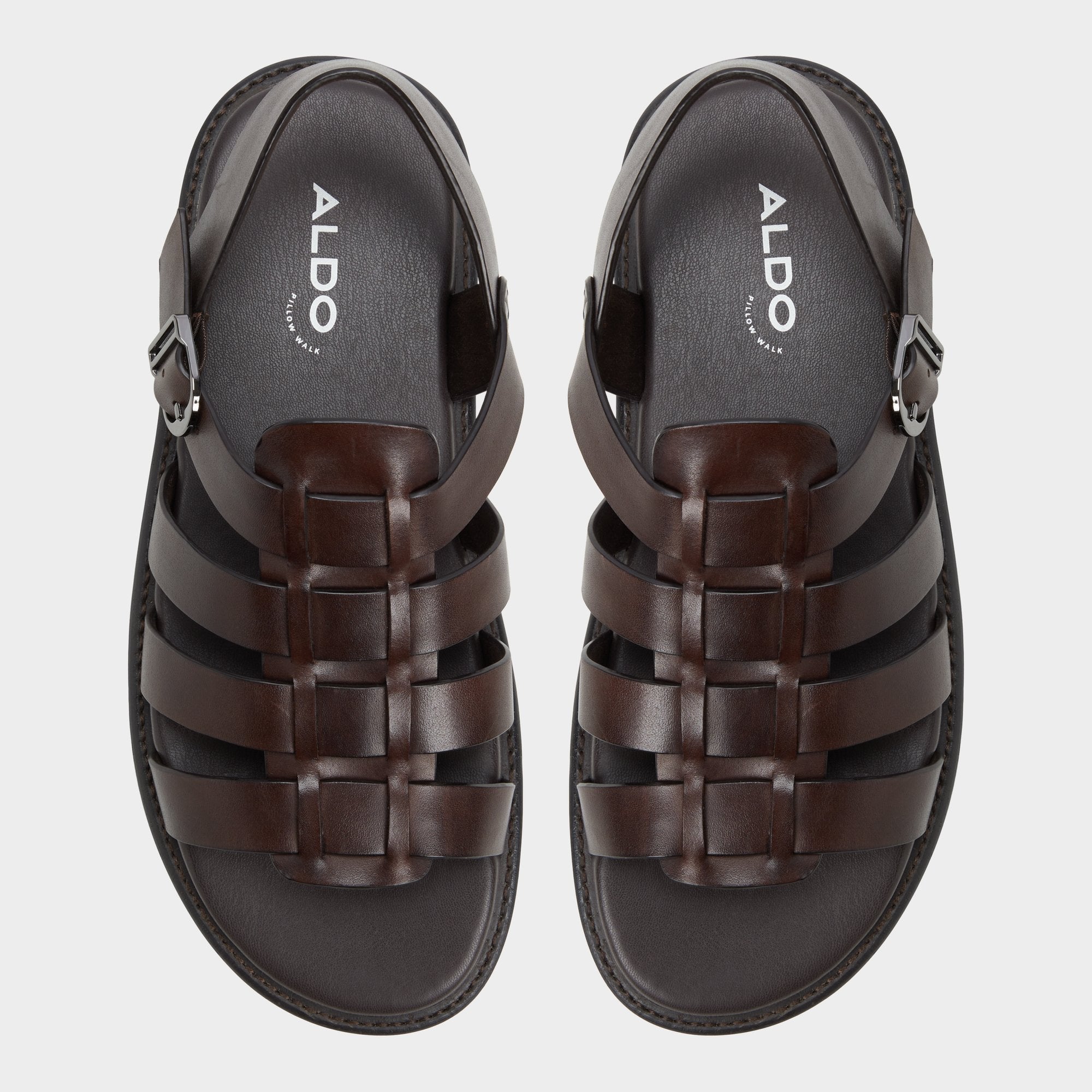 Dark Brown Warley Dark Brown Men's Sandals & Slides - Strappy flat sandal | Aldo