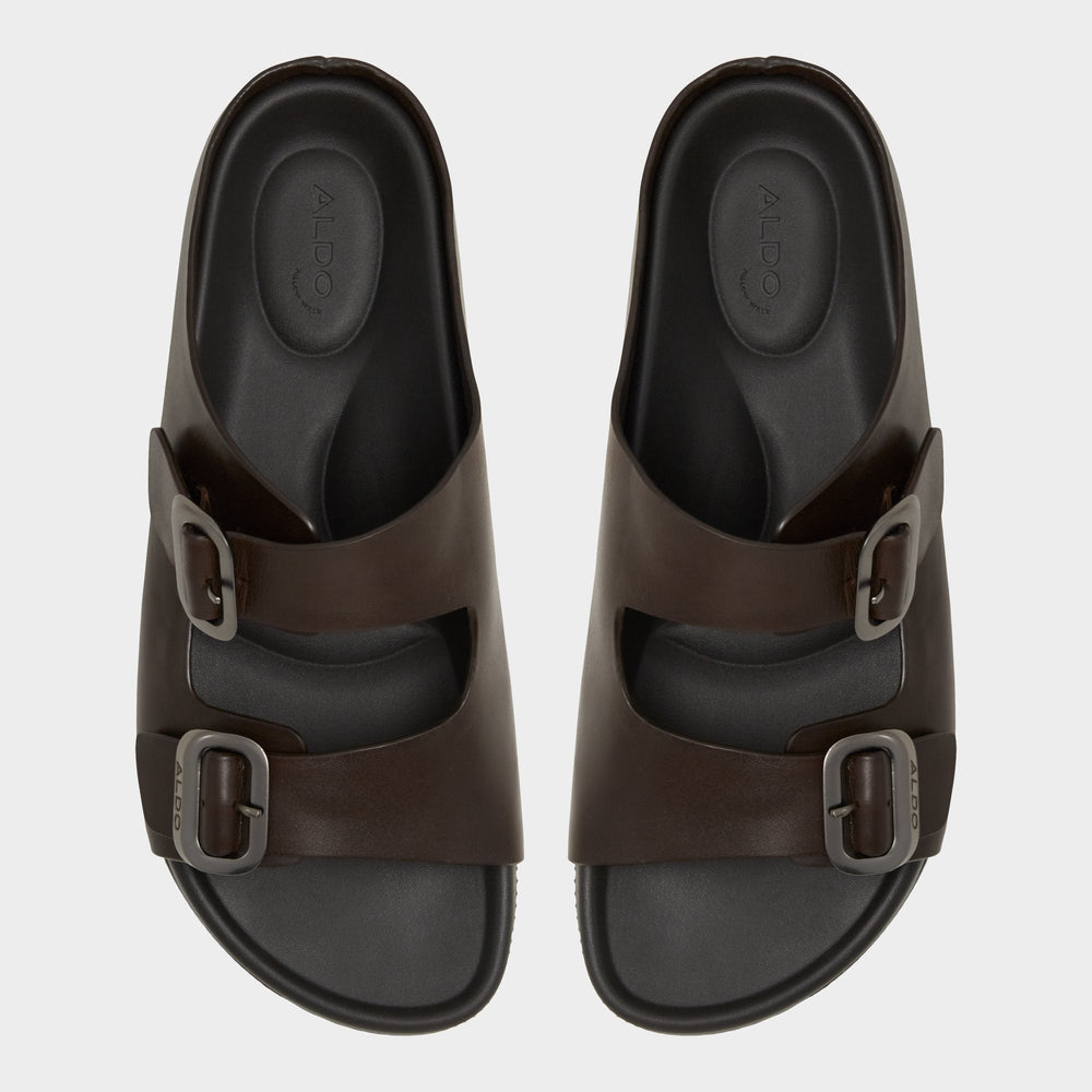 Dark Brown Kennebunk Dark Brown Men's Slides - Slide sandal | Aldo
