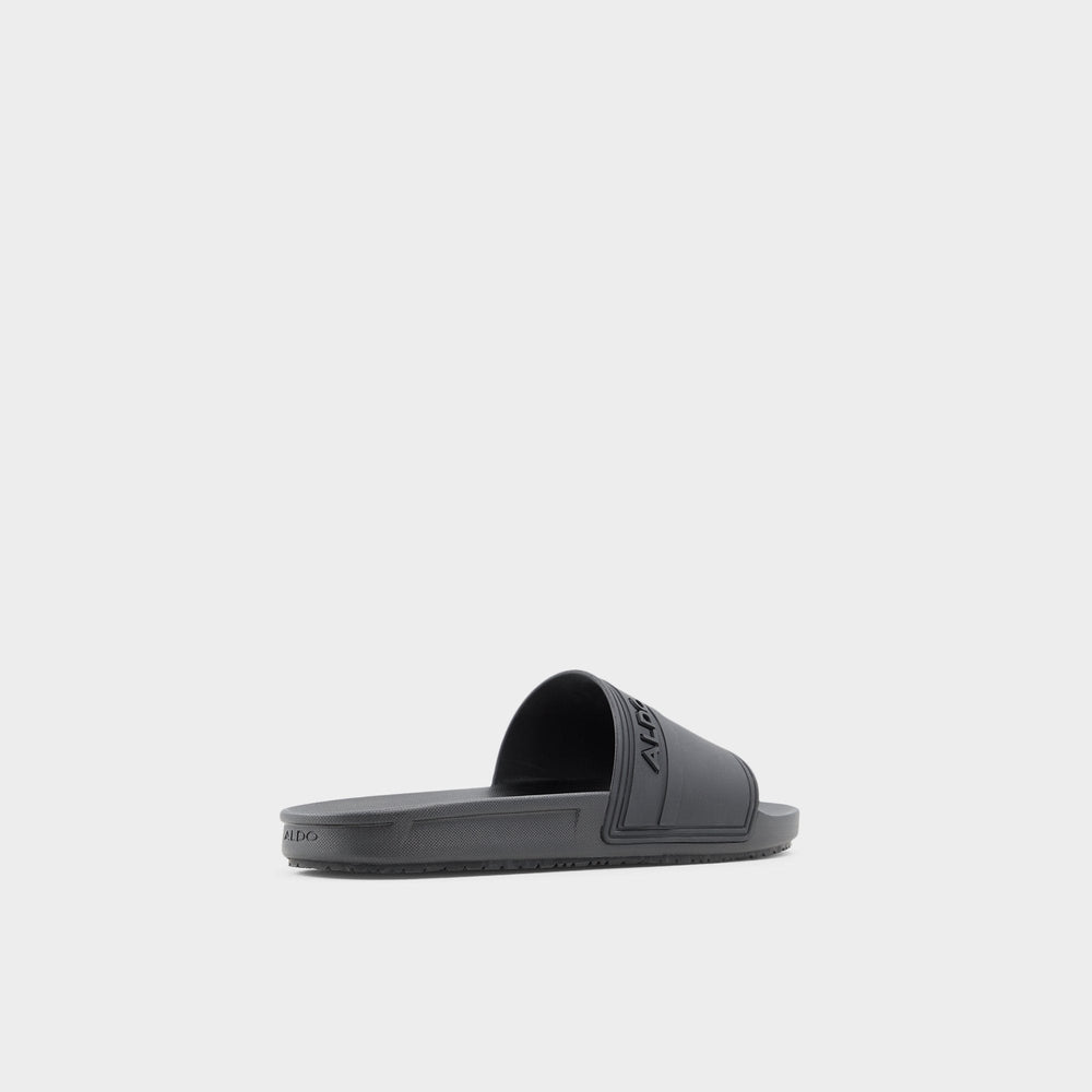 Black Dinmore Black Synthetic Rubber Men's Slides - Slide sandal | Aldo