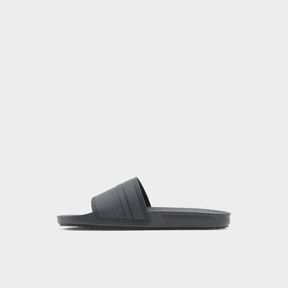 Black Dinmore Black Synthetic Rubber Men's Slides - Slide sandal | Aldo