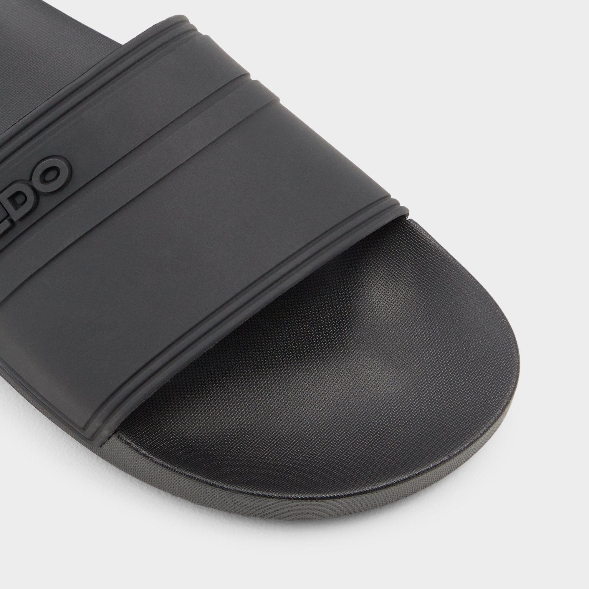 Black Dinmore Black Synthetic Rubber Men's Slides - Slide sandal | Aldo