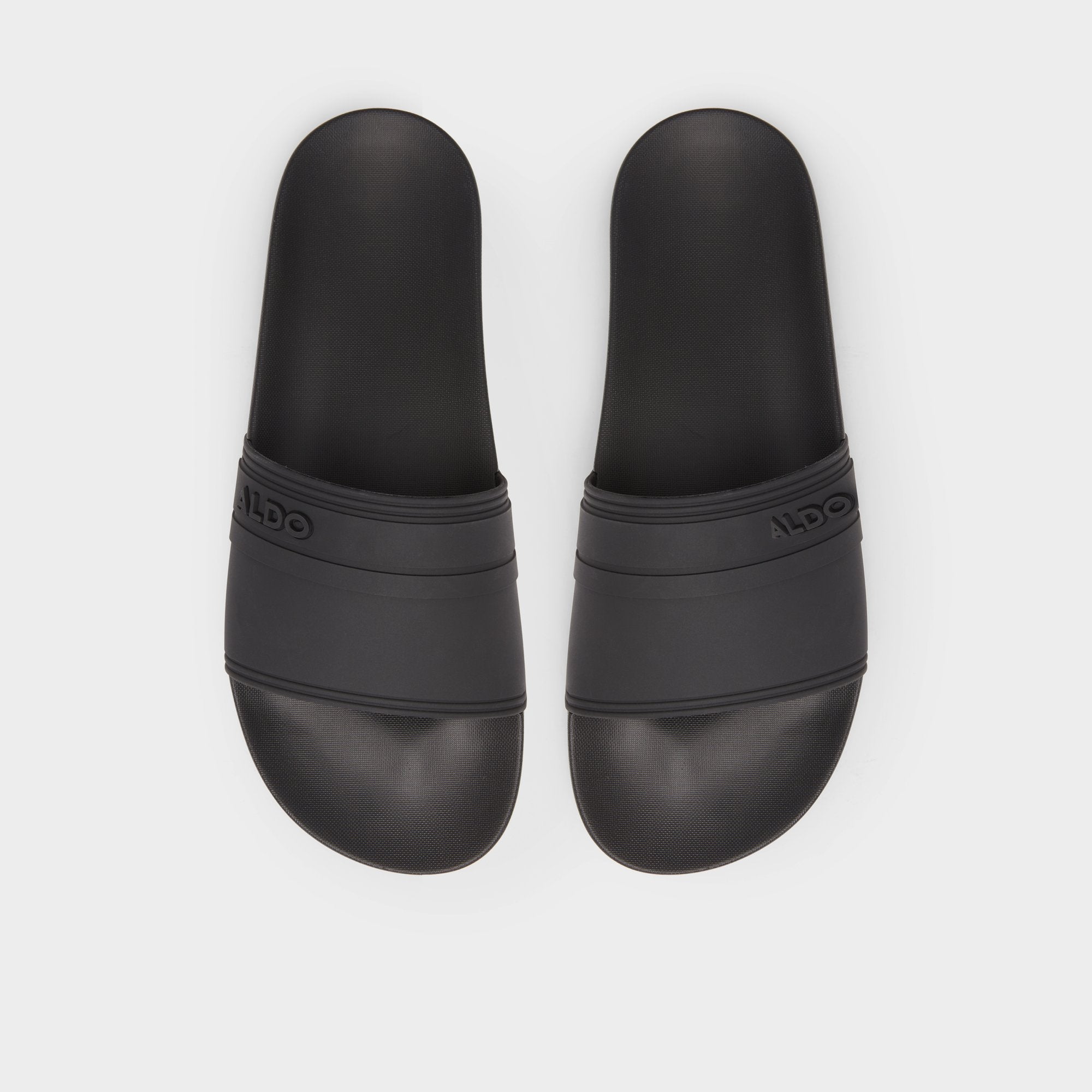 Black Dinmore Black Synthetic Rubber Men's Slides - Slide sandal | Aldo