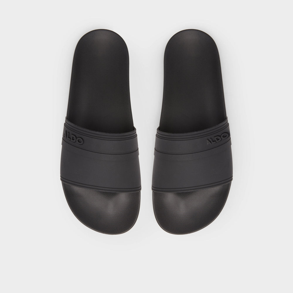 Black Dinmore Black Synthetic Rubber Men's Slides - Slide sandal | Aldo
