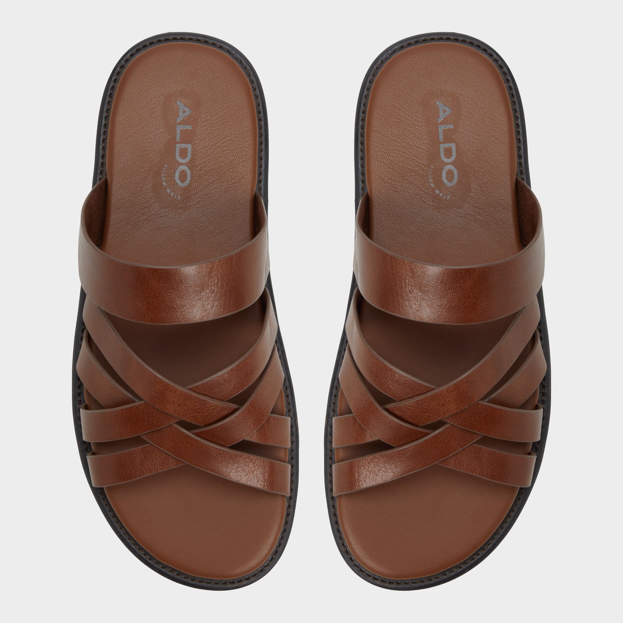 Cognac Haniff Cognac Men's Sandals & Slides - Strappy flat sandal | Aldo