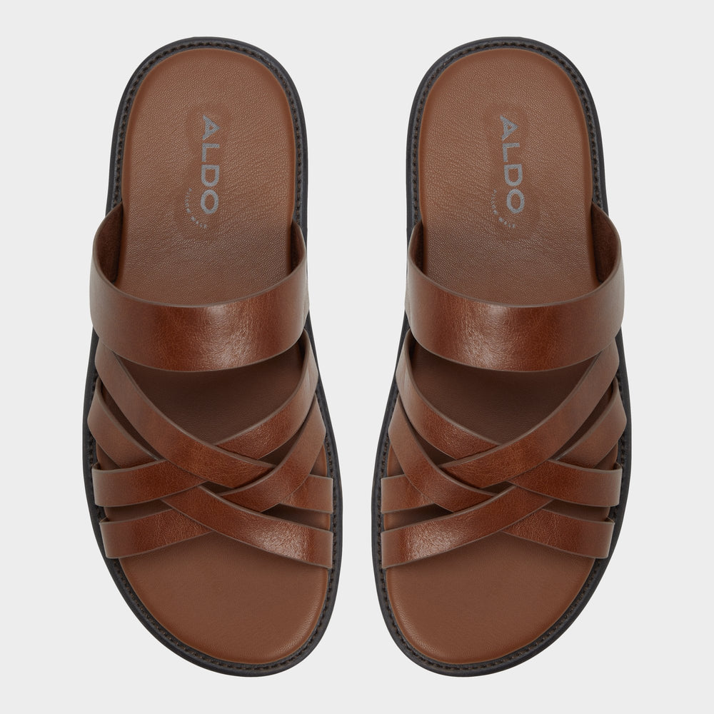 Cognac Haniff Cognac Men's Sandals & Slides - Strappy flat sandal | Aldo