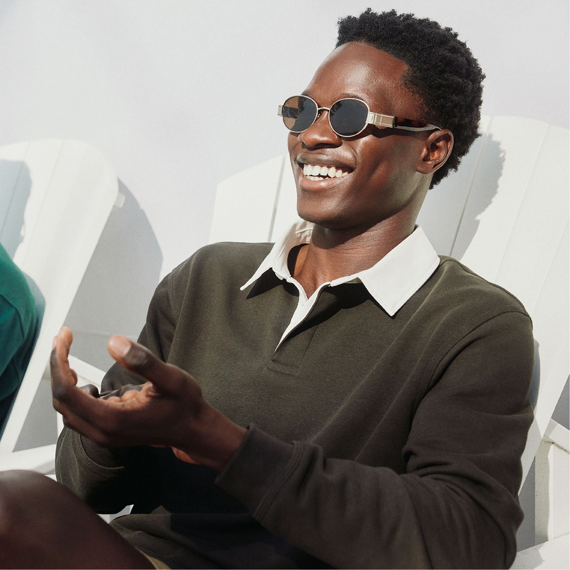 Gold Sunniesclubx Gold Men's Round - Round sunglasses | Aldo