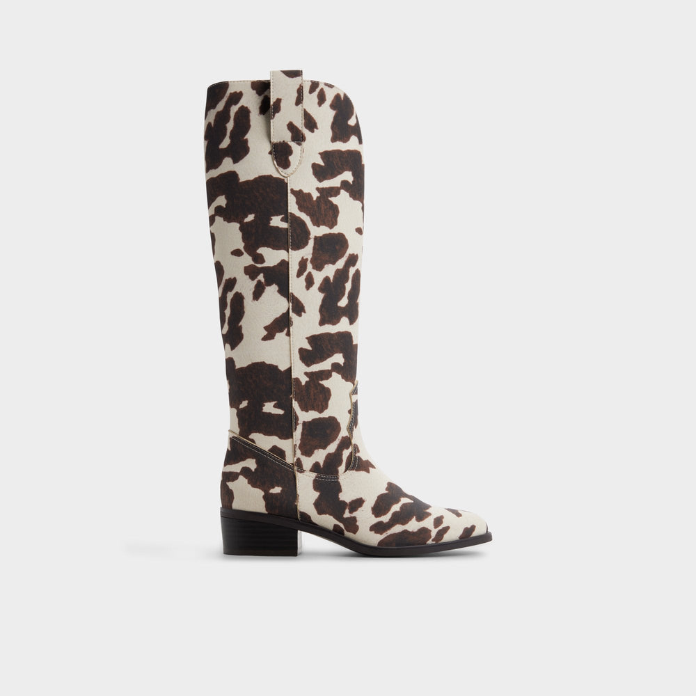 Open Brown Kaydia in Open Brown 14179225 - Western knee-high boot, Block heel | Aldo