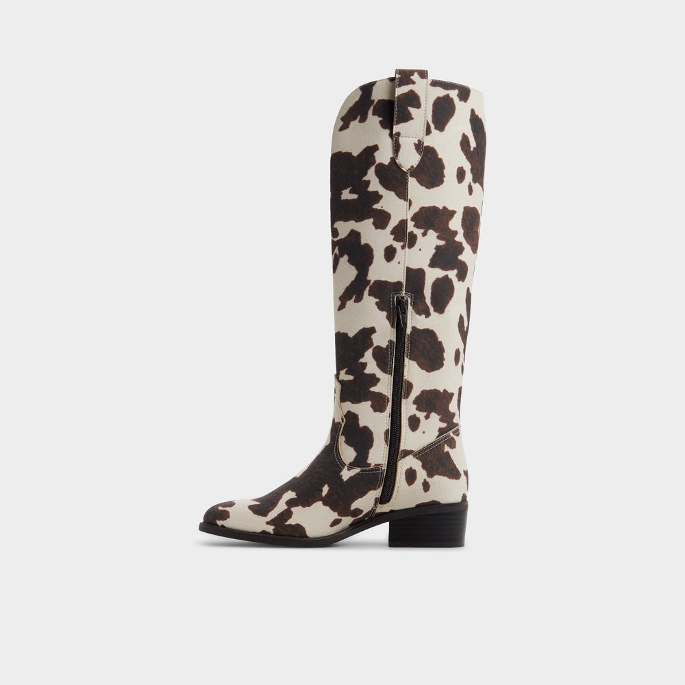 Open Brown Kaydia in Open Brown 14179225 - Western knee-high boot, Block heel | Aldo