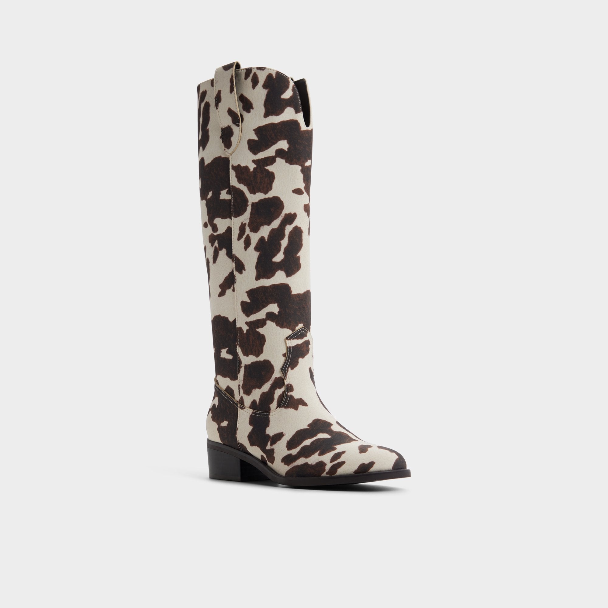 Open Brown Kaydia in Open Brown 14179225 - Western knee-high boot, Block heel | Aldo