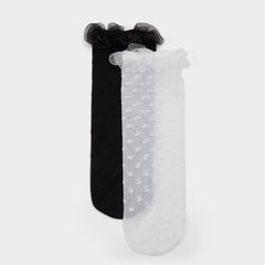Black/white Polkafrill in Black White - Socks | Aldo