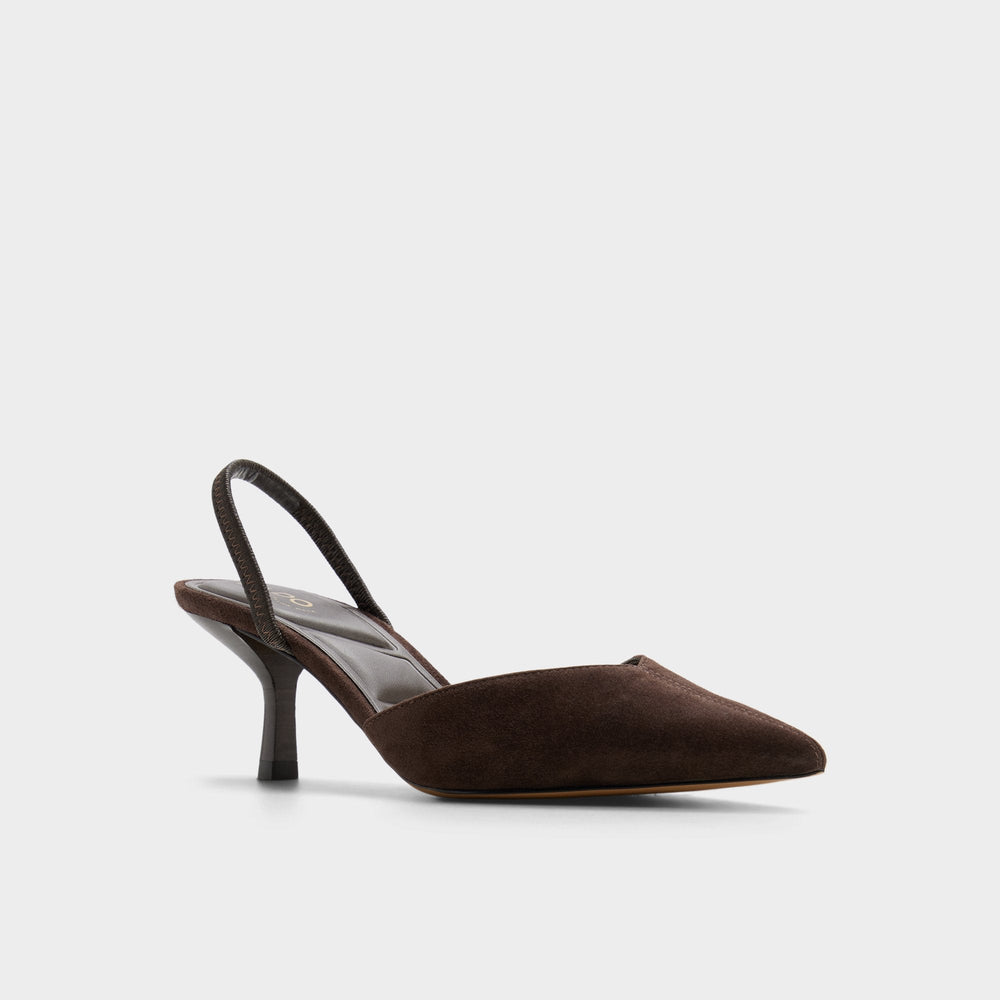 Dark brown Re in Olivia Dark Brown - Sling back high heel, Stiletto heel | Aldo