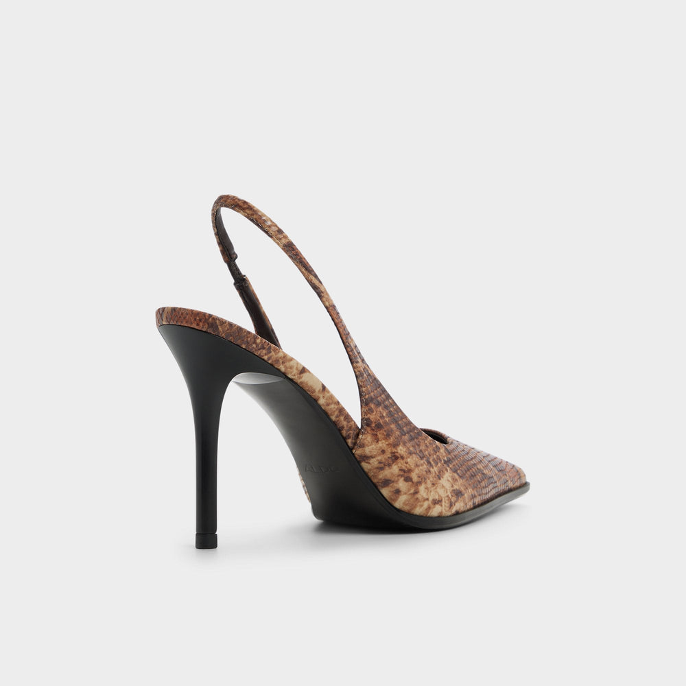 Brown multi Re in Samantha Brown Multi - Sling back high heel, Stiletto heel | Aldo