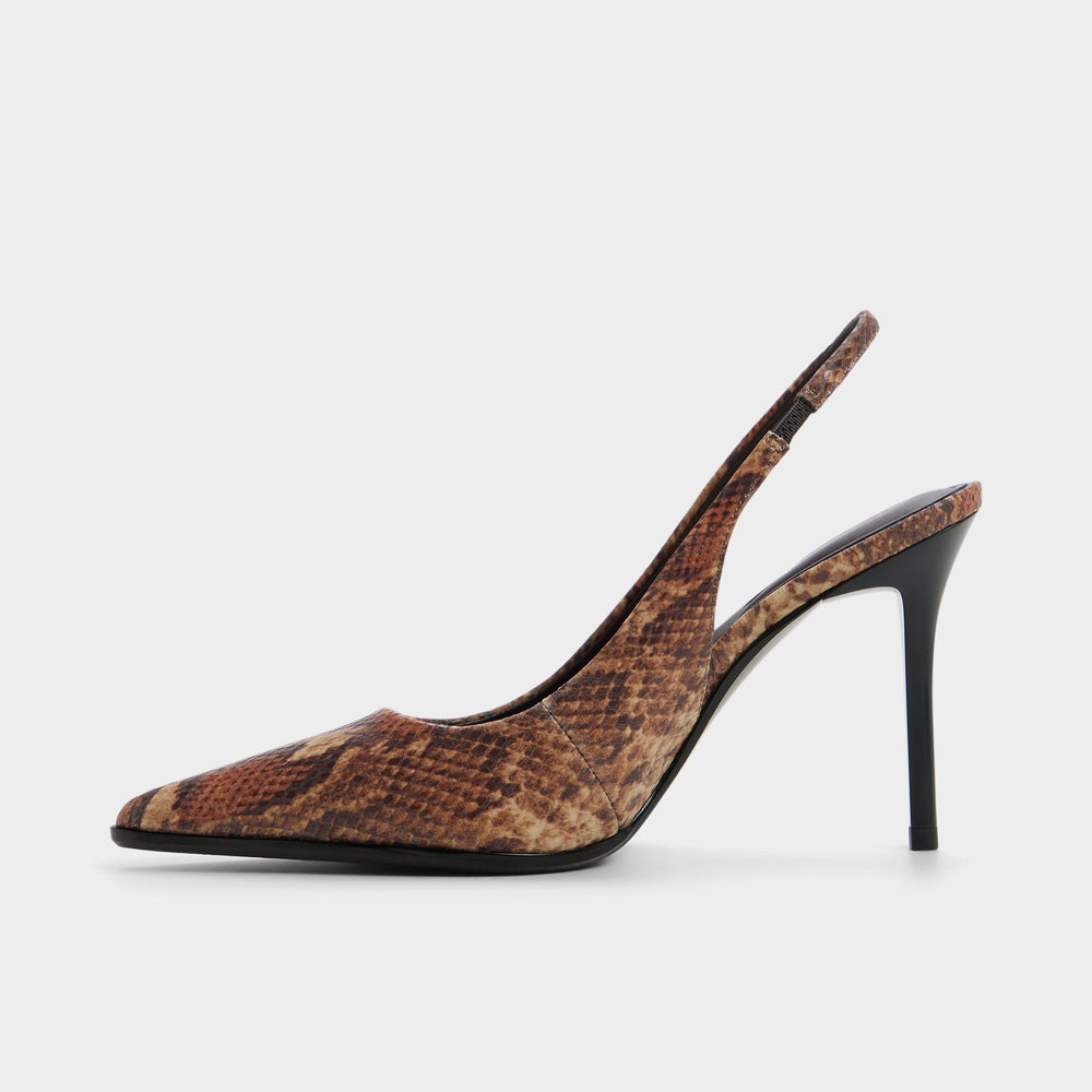 Brown multi Re in Samantha Brown Multi - Sling back high heel, Stiletto heel | Aldo