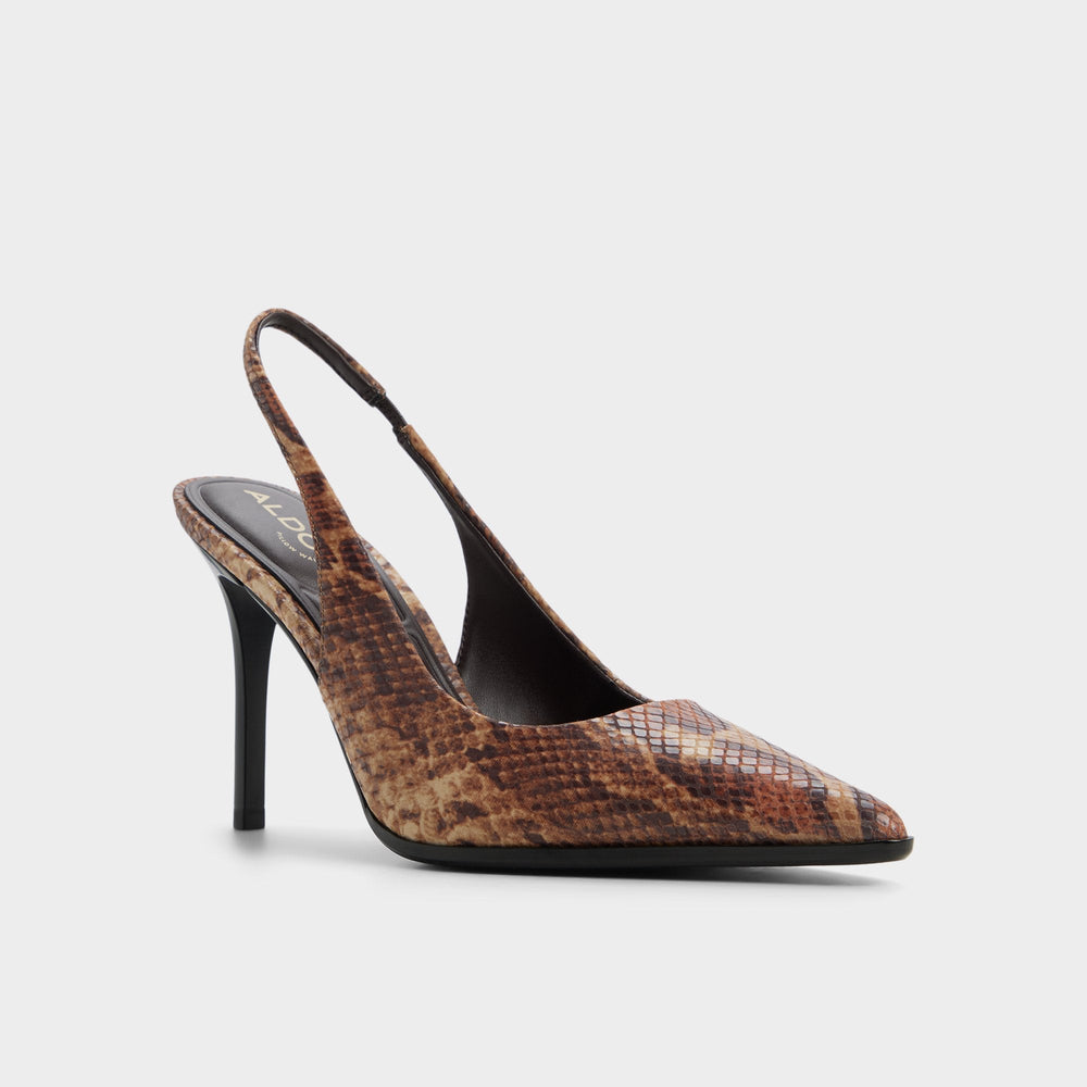 Brown multi Re in Samantha Brown Multi - Sling back high heel, Stiletto heel | Aldo