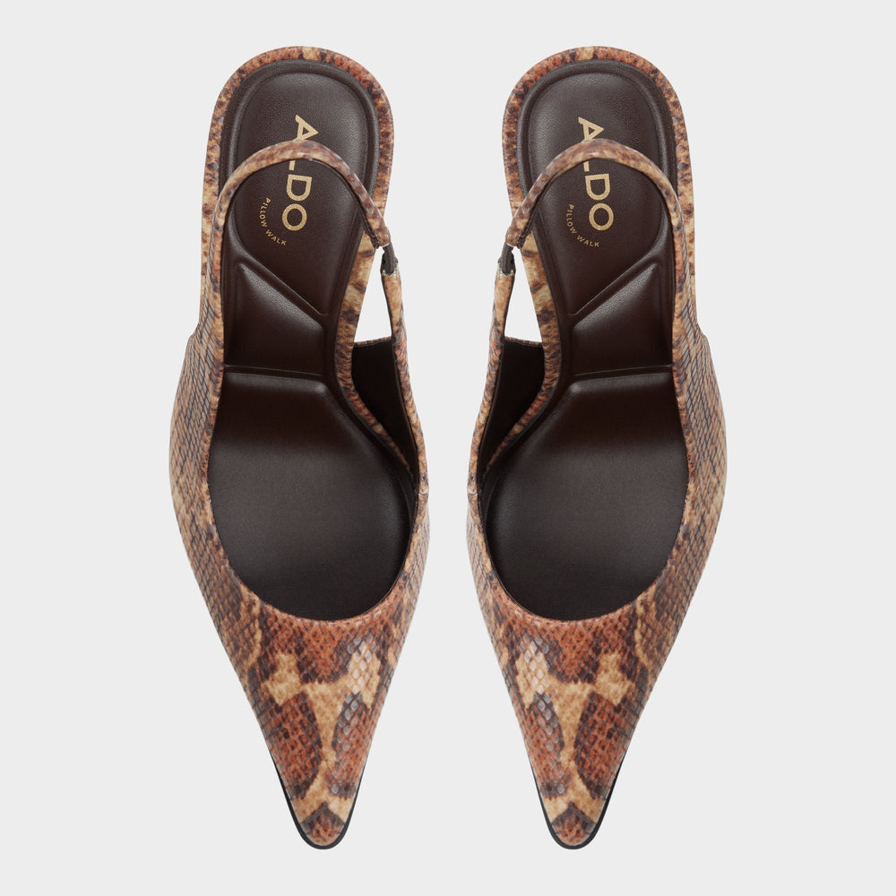 Brown multi Re in Samantha Brown Multi - Sling back high heel, Stiletto heel | Aldo